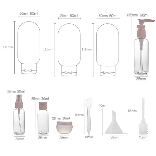 11pcs Travel Bottles for Toiletries, TSA Approved Travel Size Toiletries Containers Kit, Leak Proof Squeezable Travel Toiletry Liquid Bottles, Refillable Containers for Shampoo Conditioner Lotion - color: Color A