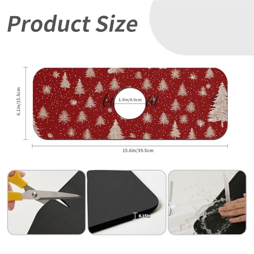 Faucet Fast Absorbent Pad - Christmas Tree And Snowflake , Suitable For Kitchen, Bathroom, Island And Other Scenes - color: Christmas Tree and Snowflake