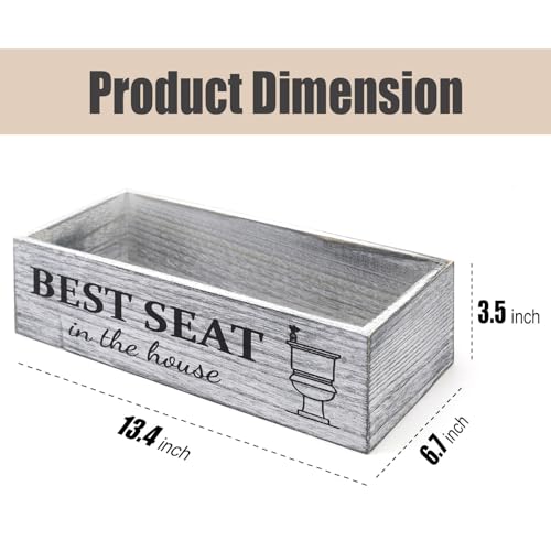 Rustic Farmhouse Bathroom Decor Box, Toilet Paper Basket with 2 Sides Signs, Gray-wash Your Hands - color: Gray-Wash Your Hands