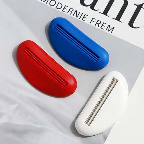 5 Pcs Tube Squeezers Set, Toothpaste Tube Squeezer Tool, Tubes Squeezer Roller Tool for Bathroom, Home Use, Red Black White Blue - color: Red/Black/White/Blue