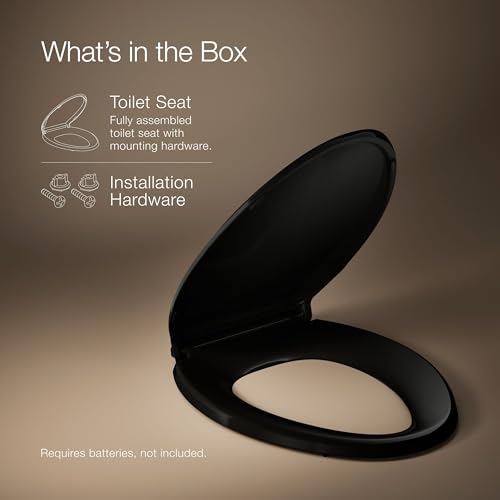 KOHLER CACHET® Nightlight Soft Close Toilet Seat Elongated, ReadyLatch®, Grip-Tight Hardware, Black - color: Black, size: Elongated