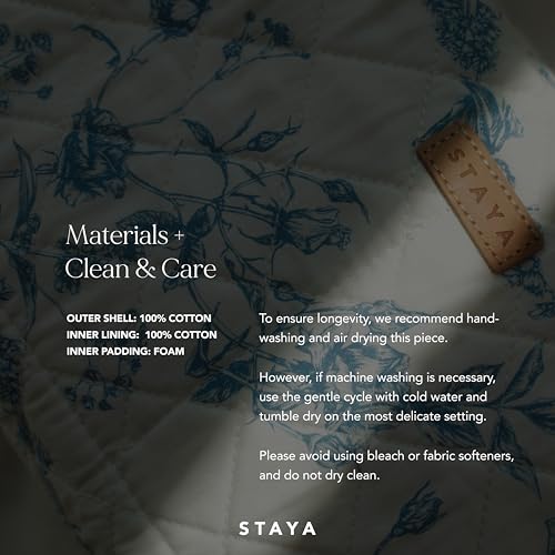 Staya Quilted Makeup Bag for Women – Cotton Travel Cosmetic & Toiletry Pouch, Small Aesthetic Organizer for Purse & Carry-On (Coastal Grandma) - color: Coastal Grandma