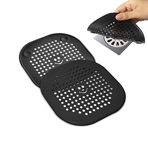 2 Pack Drain Hair Catcher Silicone Drain Protector Bathroom Accessories Hair Stopper Drain Cover for Shower Kitchen Bathroom Tub Deep Purple - color: Purple Deep
