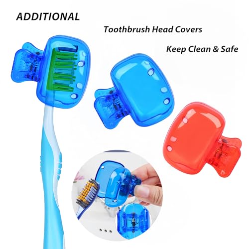 Toothbrush Travel Case, Travel Toothbrush Holder with Toothbrush Head Cover Cap for Travel, Business Trip, School, Camping, Home (White+Purple) - color: h-White+Purple