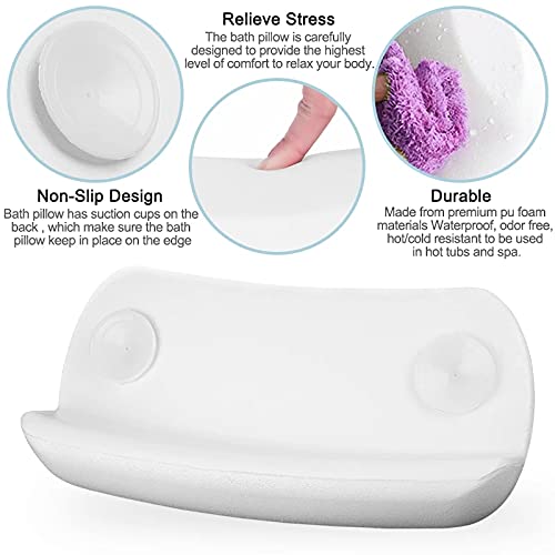 SPA Bath Pillow Non-Slip Bathtub Headrest Soft Waterproof Bath Pillows with Suction Cups Easy to Clean Bathroom Accessories (1pc) - color: 1pc