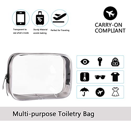 Buminee Clear Pouch Small, 6.6"x2.3"x4.7" TSA Approved Toiletry Bag, Travel Bags for Toiletries, Cosmetic Bag for Women and Men - 1 Pack Black - color: black 1 Pack
