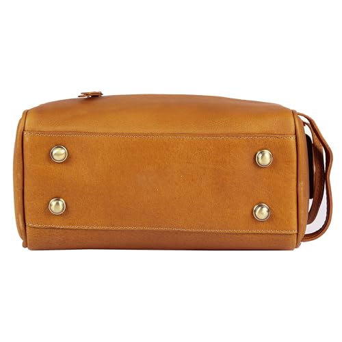 KomalC Travel Toiletry Bag – Premium Leather Dopp Kit for Men & Women with Water-Resistant Lining & Spacious Zippered Organizer - style: 1 Zip Classic Yellow