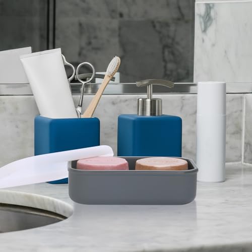 Large Travel Soap Container Leak Proof, Silicone Shampoo Bar Holder | Soap Case with Draining Layer, Slip-Resistant Portable Bar Soap Holder for Shower, Bathroom, Gym, Camping(Translucent Gray) - color: Rectangular Translucent Gray