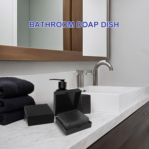 Soap Holder 2 Pack, Shower Bar Case Box Fit Dr Squatch, Waterproof Travel Container with Lid, Square Bathroom Soap Dish for Camping Gym Outdoor Traveling (Black) - color: Black