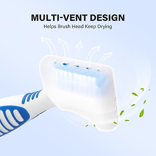 Anbbas 2pcs Silicone Denture Brush Cover Fit Most Denture Toothbrushes(Green and Purple) - color: Green and Purple