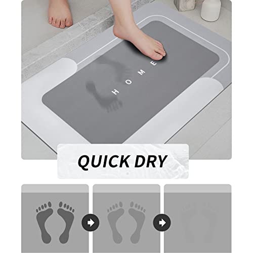 Housego 3PCS Absorbent Bath Mat Magic Rug Sets, Quick Drying Bath Mat Non-Slip Floor Rug Rubber Backed for Bathroom Kitchen Shower Sink (16.9''x23.6''+19.7''x23.6''+19.7''x31.9'', Light Gray) - color: Light Gray, size: 3 PCS