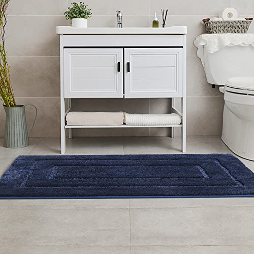 GRANNY SAYS Navy Bathroom Rugs, Bath Mats for Bathroom Non-Slip, Super Soft and Water Absorbent, Extra Large Bath Rugs Washable, Microfiber Bath Rugs for Bath Floor, Tub and Shower, 59" x 24" - color: Deep Blue, size: 2' x 4'11" (24" x 59")