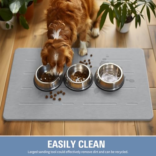 OTHWAY Large Stone Bath Mat, 32"x 20" Diatomaceous Earth Bath Mat for Bathroom Quick Drying Absorbing, Long Non-Slip Diatomite Hard Stone Shower Mat Instant Dry(Light Grey) - color: Light Grey