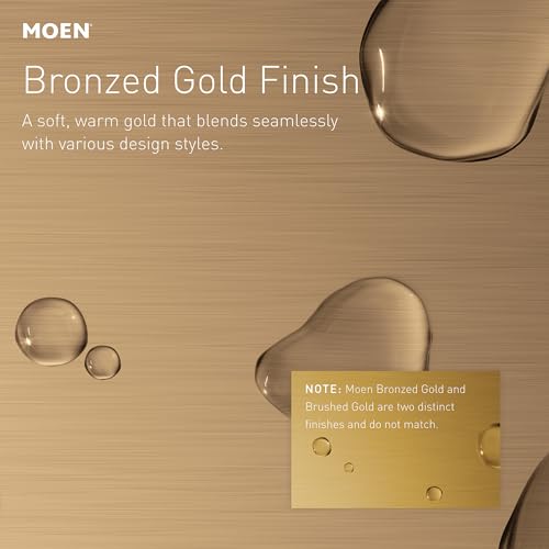Moen Genta LX Pivoting Toilet Paper Holder, BH3808BZG | Pivoting design, Modern bathroom accessory, Bronzed gold finish, Wall-mounted holder - color: Bronzed Gold