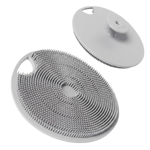 Boie USA Body Scrubber with Handle - Hygienic, Exfoliating Loofah Alternative - Feels Like Silicone Scrubber Gentle on Sensitive Skin, Hypoallergenic, BPA & Latex-Free, Made in the USA (Charcoal) - color: Charcoal