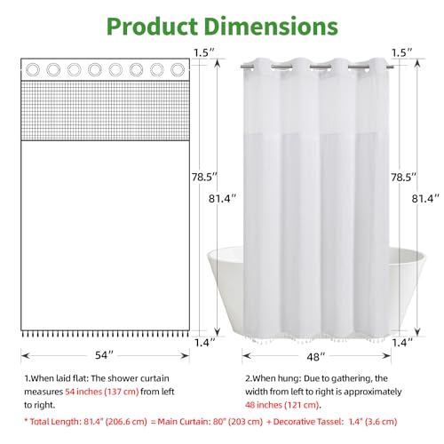 eachope No Hook Stall Shower Curtain with Snap-in Fabric Liner - 54x80 Heavy-Duty Linen Textured Striped Design,Narrow Rustic Modern Farmhouse Bohemian Bathroom Curtain,Water-Repellent,White - color: White, size: 54"W x 80"L (Pack of 1)