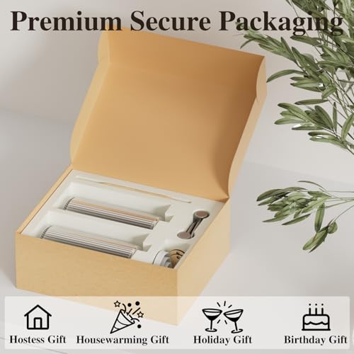 18Oz Soap Dispenser Set with Silver Stainless Steel Pump & Wood Tray - Vertical Stripe Design Refillable for Dish Soap & Hand Soap, Fits Kitchen & Bathroom Countertops