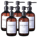 Shampoo and Conditioner Bottles(5Pack),Shampoo Dispenser for Shower,Bottles Refillable with Pump,Bathroom Dispenser Sets(Amber) - color: Amber-m