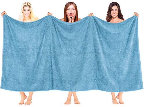 100% Cotton Oversized 40x80 Bath Sheet, Turkish Bath Towels for Bathroom Extra Large, Baby Blue Bath Sheet - color: Baby Blue, size: Bath Sheet 40x80"