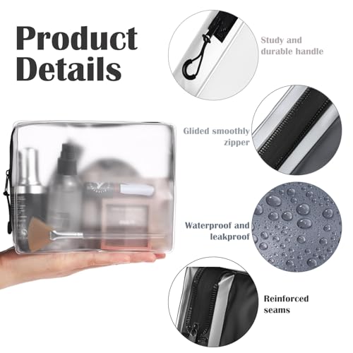 8 Pack TSA Approved Travel Toiletry Bags Frosted Translucent Leak-proof Cosmetic Makeup Bags for Women Men Travel Organizer Airport Security(Gray,6.7 x 5.5 x 1.8 Inch) - color: Gray, size: 6.7 x 5.5 x 1.8 Inch