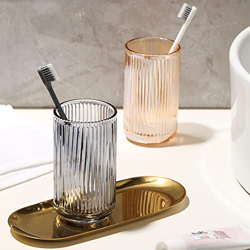 Gaolinci 2 Pcs Glass Tumbler Cup,Toothbrush Holder, Bathroom Cups, 13 oz - color: Grey, size: 13 oz