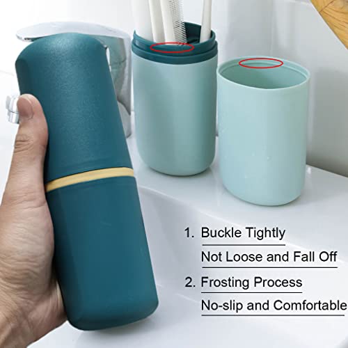 1 Pcs Travel Toothbrush Holder Plastic Toothbrush Travel Case Portable Toothbrush Holder for Travel Normal Toothbrush Electric Toothbrush Container for Traveling Business Camping Daily Uses - color: Light Blue
