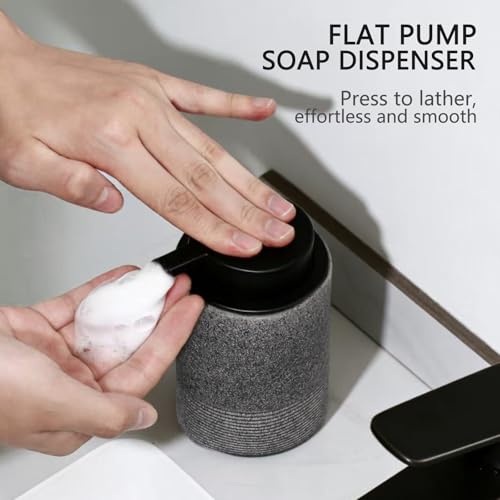 Resin Foaming Soap Dispenser, 11 OZ Bathroom & Kitchen Foam Soap Dispenser, Easy Press Pump, Refillable Hand Soap Dispenser, Modern Decor (Gray) - color: Gray