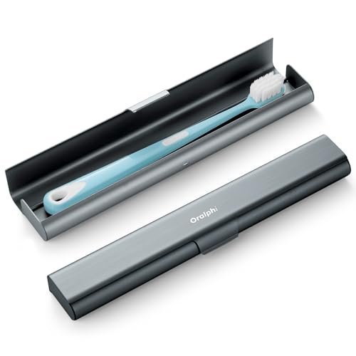 Aluminum Toothbrush Travel Case, Portable Travel Toothbrush Holder, Durable Manual Toothbrush Box Container for Traveling, Bathroom, Camping, Business Trip-Gray Blue - color: Gray Blue, size: 1 Pack (Standard)