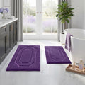 HOMEIDEAS Bathroom Rugs Sets 2 Piece, Extra Soft and Absorbent Microfiber Plush Bath Mat with Non Slip Backing(Purple) - color: Purple