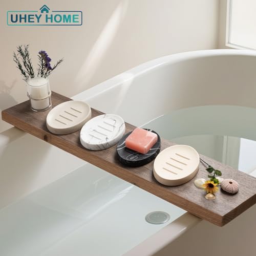 Resin Marble Look Soap Dish 2 Pack Black Bar Soap Holder for Bathroom Shower Soap Tray for Kitchen Sink - color: Marble Black, size: 2 Pack