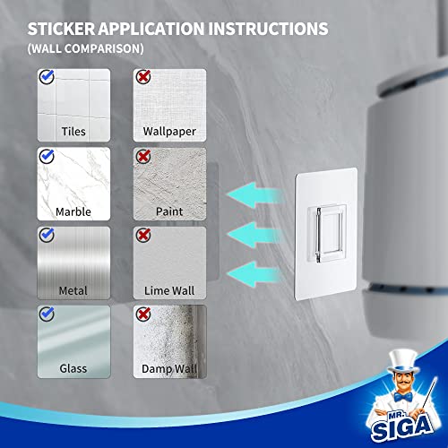MR.SIGA Toilet Bowl Brush and Holder, Durable and Flexible Bristles, Wall Mounted Toilet Brush for Bathroom Cleaning, White, 1 Pack - color: White, size: 4.8"L x 3.1"W x 15.7"H