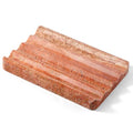 Karibiber Travertine Soap Dish, Red Marble Bar Soap Holder Shower, Bathroom Soaps Saver, Easy Cleaning Natural Stone Sponge Holder for Kitchen Sink, Executive Jewelry Ring Tray - color: Red