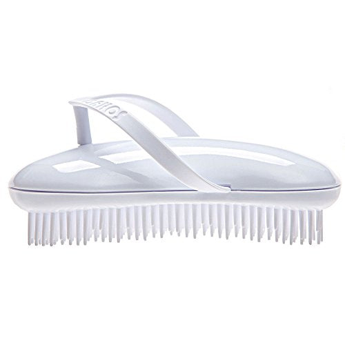B122 Shower Head Brush/Exfoliator Shampoo Brush/Head Massager Scalp Stress Relax Shower Brush/Scalp Scrub Hair Brush Massager/Hair Massager for Hair Growth/Scalp Dandruff Brush Small Hair Brush - color: Cotton