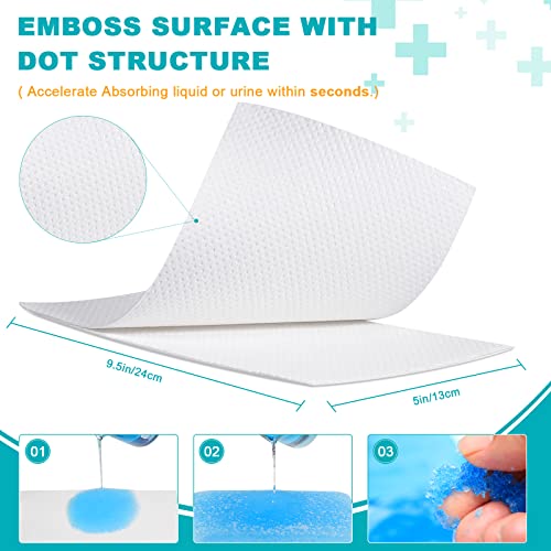 Oumee 90 Count Absorbent Commode Pads for Bedside Commode Bucket, Commode Liners Pads with Absorbent Gel, Potty Liner Pads for Adults Portable Toilet Bags Bedpans - size: 9.5*5in-90