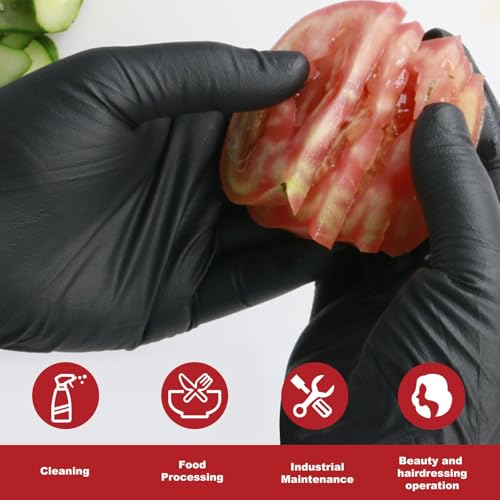 Disposable Gloves Small, Nitrile and Vinyl Blend Material Gloves, Latex Free 4 Mil 200 Pc Food Grade Glove for Cleaning, Food Prep, Hair Dye, Tattoo, Black - color: Black, size: Small-200pc