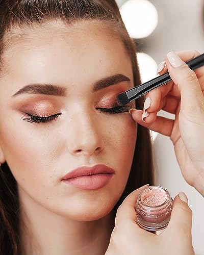 EIGSHOW 5Pcs Everyday Makeup Brush Set for Foundation Powder Eyeshadow Eyeliner, Vegan & Cruelty-Free, Travel Basic Make Up Brushes Kit for Women - Black - color: Black