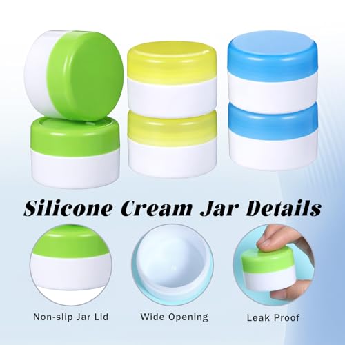 6 PCS Travel Containers for Toiletries 0.7oz TSA Approved Size Refillable Cream Jars with Lids Scraper Leakproof Cruise Essentials Accessories for Cosmetic Lotion Face Hand Body Cream