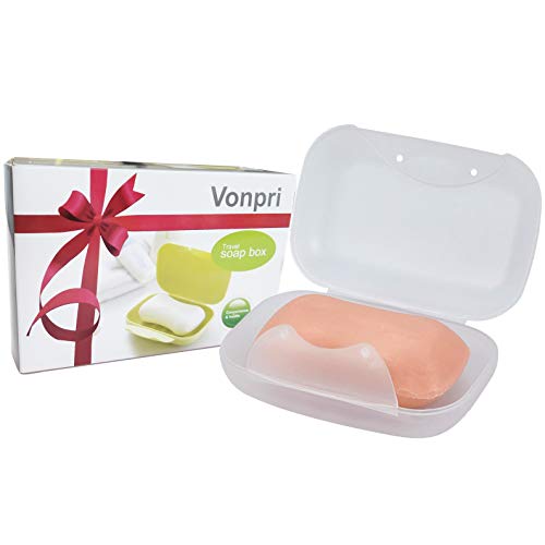 Soap Holder Container, Portable Bar Soap Saver Scrubber Case for Bathroom and Kitchen (Transparent) - color: Transparent
