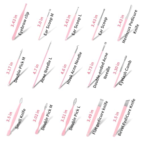 MINKINH 26-Piece Professional Manicure Set，Features Stainless Steel Tools, Carbon Steel Clippers & Travel Case for Women's Home and Travel Grooming(Pink) - color: Pink