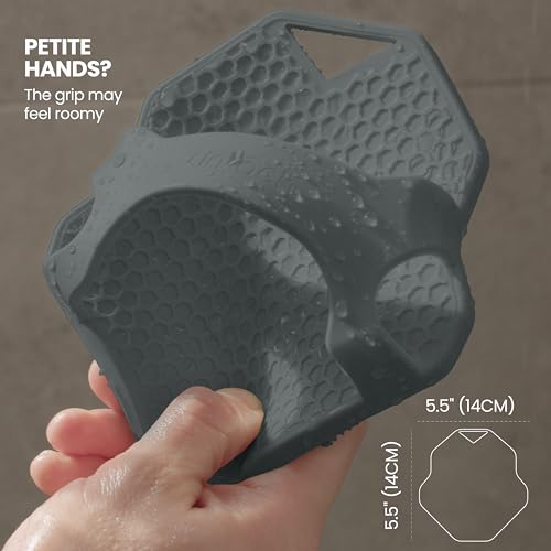 Silicone Shower Scrubber for Body – Exfoliating Loofah Alternative, Zinc & Silver-Infused, Hygienic & Gentle for Sensitive Skin, Durable & Long-Lasting Body Scrubber for Men - Gray - color: Gray