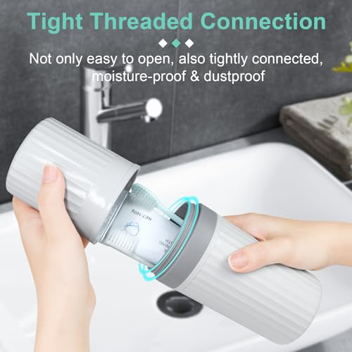 Mulbozy Travel Toothbrush Holder, Large Travel Toothbrush Cup Case, Portable Travel Toothbrush Toothpaste Makeup Storage for Business Trip Camping School - Gray - color: Style C-gray