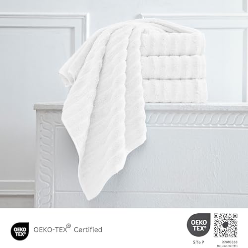Classic Turkish Towels CTT Luxury Hand Towels for Bathroom Set of 4, 100% Turkish Cotton, Quick Dry & Comfy Towels for Hotel & Spa, Highly Absorbent | 20"x32" (White) - color: White, size: 4-Piece Hand Towel Set