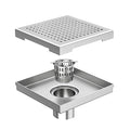 Neodrain Square Shower Drain with Removable Quadrato Pattern Grate, Brushed 304 Stainless Steel Square Drain for Bathroom, with Hair Strainer and Lifting Hook,CUPC Certified (Brushed Nickel, 6 in) - color: Stainless, size: 6 IN