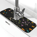 Flower Branch Pattern Design Cute Kitchen sink faucet pad, strong water absorption, anti slip, easy to clean, very suitable for splash and drip prevention, suitable for kitchens and bathrooms - color: Flower Branch Pattern Design Cute
