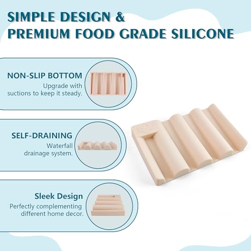 Silicone Soap Dish,Self Draining Soap Holder Perfect for Shower,Bathroom Sink,Kitchen Sink & Travel,Non-Slip Bar Soap Holder Extend Soap Life,Keep Soap Bars Dry & Easy Cleaning Pink-3Pcs - color: Pink-3pcs