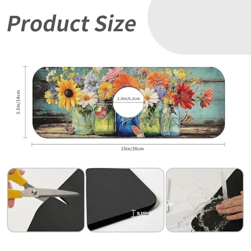Faucet Fast Absorbent Pad - Vintage Vase Dais Drying Pad, Suitable For Kitchen, Bathroom, Island And Other Scenes - color: Vintage vase Dais
