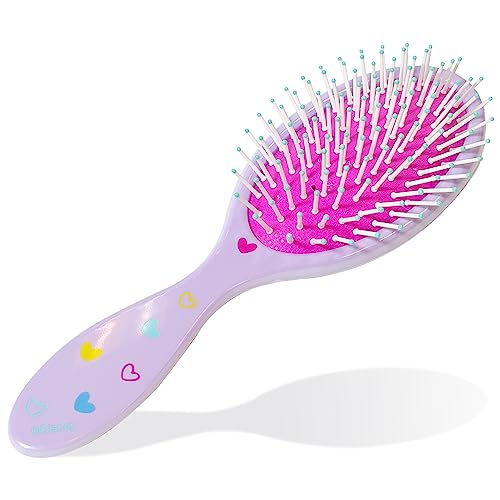 LUV HER Lilo & Stitch Hair Accessory 5 Pcs Set - 1 Regular 9 inch Stitch Hairbrush & 4 Scrunchies - Detangling Brush - Elastic Hair Ties Ropes for Girls, Ages 3+ - color: Stitch 5 Piece Hair Accessories