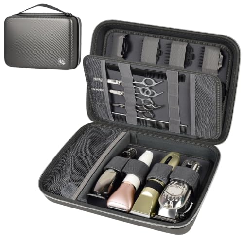 Boobowl Hard Travel Case for Hair Clippers, Hair Cutting Barber Supplies Organizer Bag, Trimmer Storage Holder for Ufree/for Wahl Men Razor Guard Grooming Kits -Box Only (Dark Grey) - color: Dark Grey