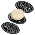 iDesign Soap Saver for Bar Soap - Soap Dish Holder for Bathroom Sink - Set of 3 - Black - color: Black, style: Pack of 3