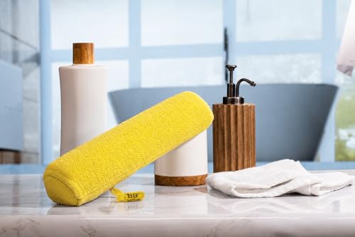 Back Scrubber for Shower - Beautiful Bod Patented 13-Inch Exfoliating Loofah with Built-in Handle, Easily Reaches Entire Back, Full Body Shower Scrubber for Back Washing, Exfoliation & Skin Smoothing - color: Sunshine Yellow